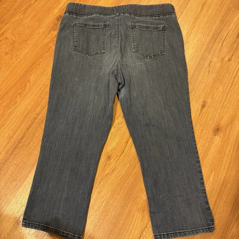 St Johns Bay High Rise Blue Jeans Elastic Waist Pull On Size‎ XL Measures 36x23
